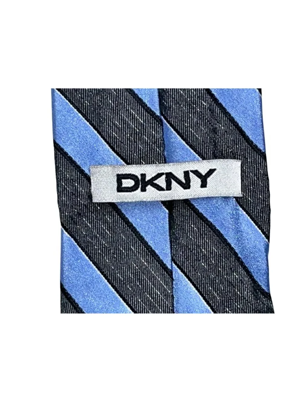 DKNY Blue Black Striped Silk Tie Classic Men's Necktie 3.25